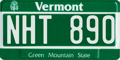 VT license plate NHT890