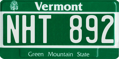 VT license plate NHT892