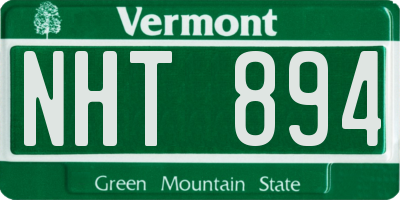 VT license plate NHT894