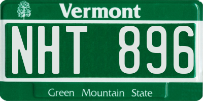 VT license plate NHT896
