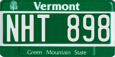 VT license plate NHT898