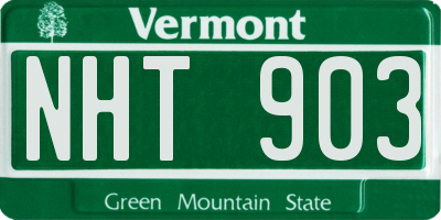 VT license plate NHT903