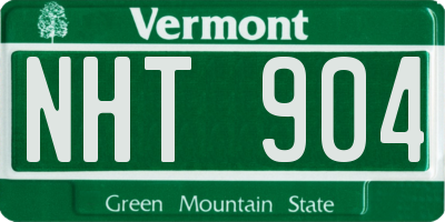 VT license plate NHT904