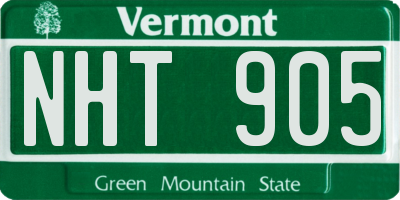 VT license plate NHT905