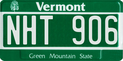 VT license plate NHT906