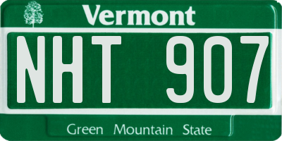 VT license plate NHT907