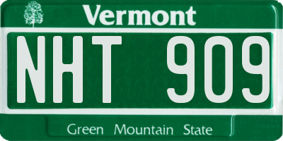 VT license plate NHT909