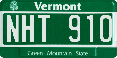 VT license plate NHT910