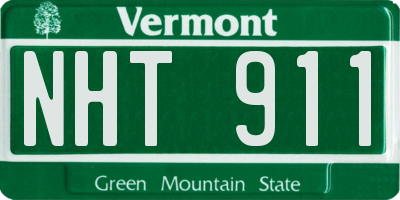 VT license plate NHT911
