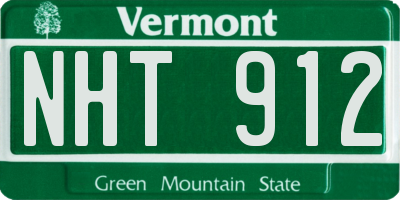 VT license plate NHT912