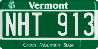 VT license plate NHT913