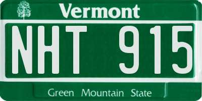 VT license plate NHT915