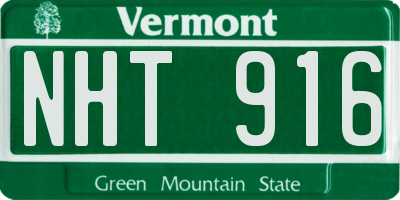VT license plate NHT916