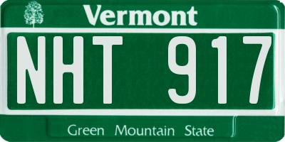 VT license plate NHT917