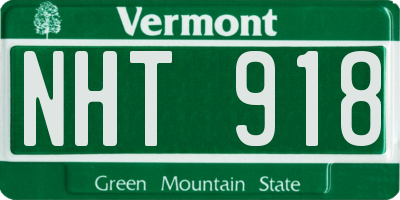 VT license plate NHT918