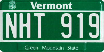 VT license plate NHT919