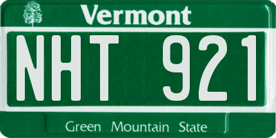 VT license plate NHT921
