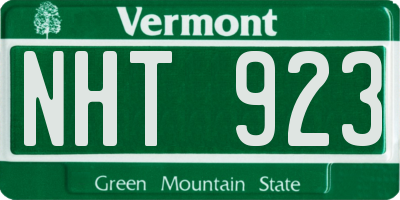 VT license plate NHT923