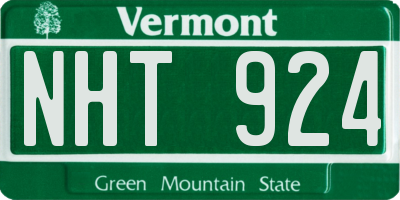 VT license plate NHT924