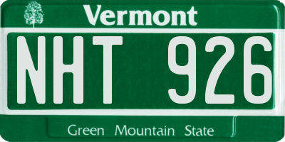VT license plate NHT926