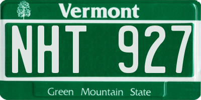 VT license plate NHT927
