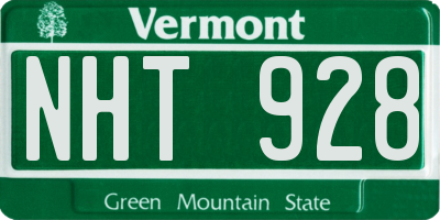 VT license plate NHT928