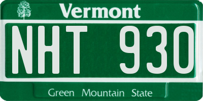 VT license plate NHT930