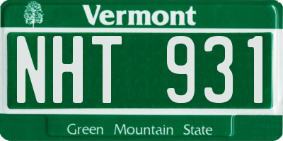 VT license plate NHT931