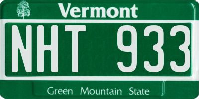 VT license plate NHT933