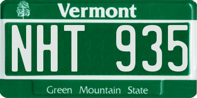 VT license plate NHT935