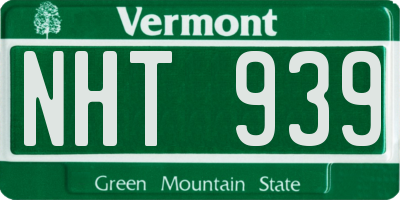 VT license plate NHT939