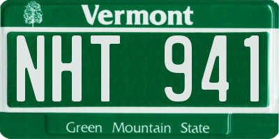 VT license plate NHT941