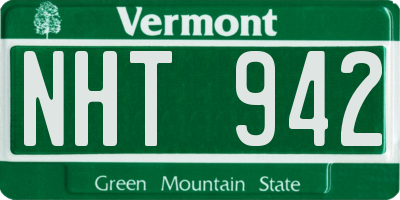VT license plate NHT942
