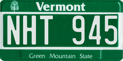 VT license plate NHT945