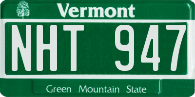 VT license plate NHT947