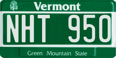VT license plate NHT950