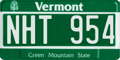 VT license plate NHT954