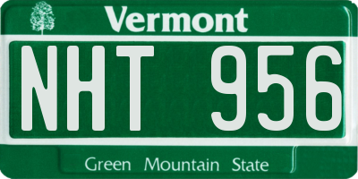 VT license plate NHT956