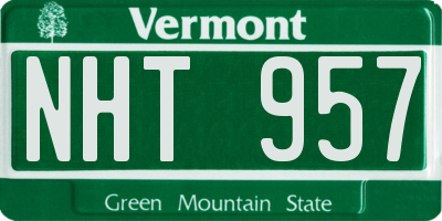 VT license plate NHT957