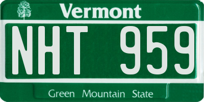 VT license plate NHT959