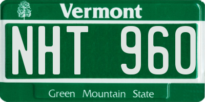 VT license plate NHT960