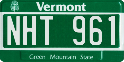 VT license plate NHT961
