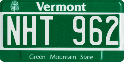 VT license plate NHT962