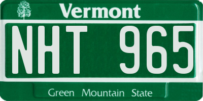 VT license plate NHT965