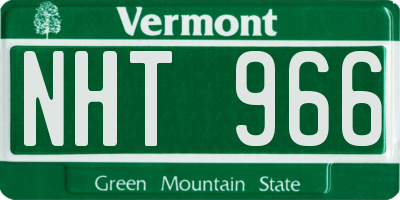 VT license plate NHT966