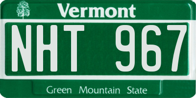 VT license plate NHT967