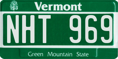 VT license plate NHT969