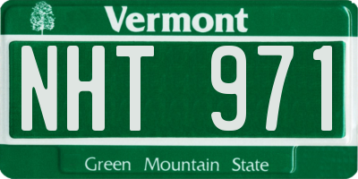 VT license plate NHT971