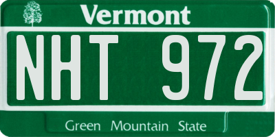 VT license plate NHT972
