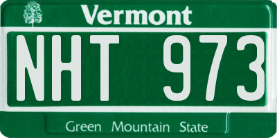 VT license plate NHT973